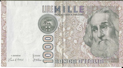 Banconota 1000 lire - 1000, marco