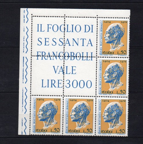Italia 1972 blocco - , angolare