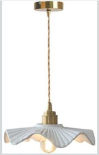 Lampada a sospensione in ceramica bianca, lampada a sospensione moderna per sala da pranzo, camera da letto