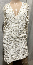 Abito Roberto Cavalli pelle paillettes perline ricamato 2 4 40 nuovo con etichette $11.650