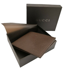 Portafoglio uomo Gucci pelle marrone autentico nuovo prezzo consigliato era 980 £ molto raro con scatola