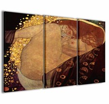 Quadro Moderno 100 x 60 cm Stampa su Tela Canvas 3 pz Gustav Klimt VI