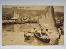 TRIESTE BARCOLA porto PESCATORI barca vecchia cartolina 5094