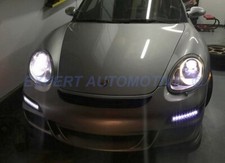 FARI SILVER FIBRA LIGHT TUBE ALOGENI SERIE PORSCHE BOXSTER 987 DAYLINE LED 04-09