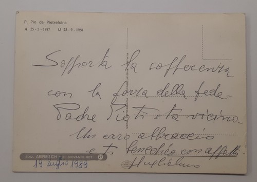 Raro santino padre pio - raro, firma