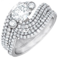 Antico Design Taglio Rotondo 18k Oro 4.50 Carati Diamanti Anello Già Certificato