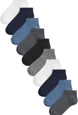 Bambini E Ragazzi 10 Paia Di Calzini Sportivi in Misto Cotone