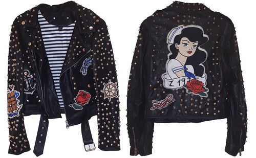 Giacca biker pelle nera zara - giacca,