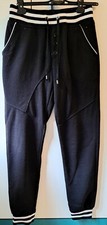 Pantalone Tuta Nero Felpato Real Man Uomo Ragazzo Taglia L