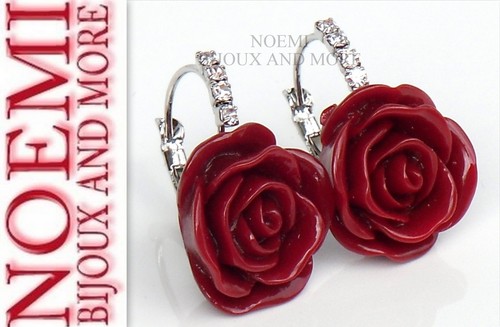 Orecchini donna rosa - orecchini, argento