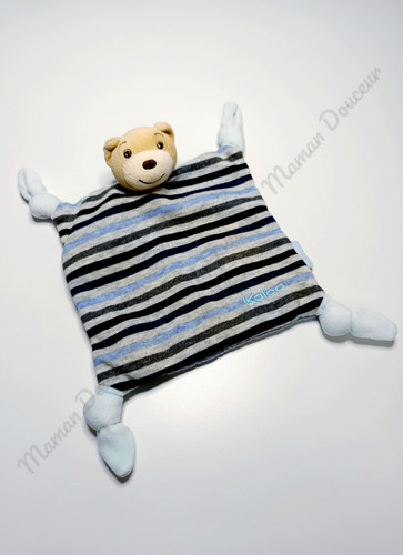 Doudou plat carré ours tête - plat,
