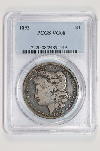 1893 dollaro morgan pcgs - morgan,