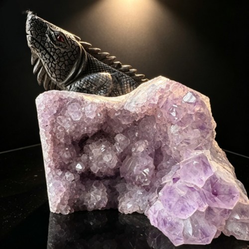 Scultura lucertola grappolo - lucertola, a