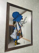 HOLLY HOBBIE Specchio grande parete Vintage CON CORNICE MARRONE