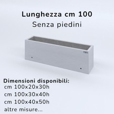 FIORIERE IN CEMENTO LISCE RETTANGOLARI SENZA PIEDINI CM100