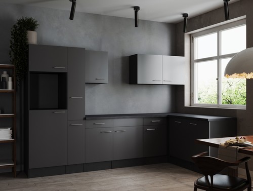 Cucina angolare vuota - vuota, grigia