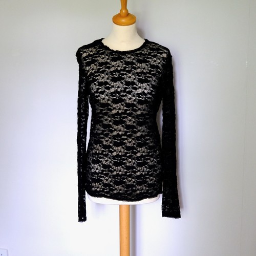 Top zara nero pizzo - top,