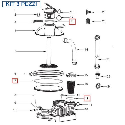 Bestway kit pezzi - kit, 3