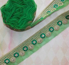 Abito da sposa in pizzo ricamato verde oro largo 5,5 cm bordo rete