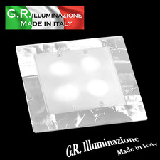 PLAFONIERA MODERNA A LED 4 L. Ø45 LAMPADARIO IN VETRO SATINATO E BIANCO S. Marco