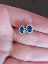 Orecchini argento 925 con pietra blu