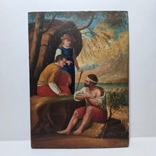 Dipinto Olio su Tavola Scena