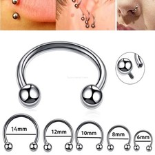 Piercing PRESTERILIZZATO Orecchio naso Labbra Ferro di Cavallo Anello 316L Accia