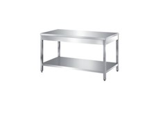 TAVOLO INOX SU GAMBE CON UN RIPIANO mm. 1000 x 600 x 850 H.