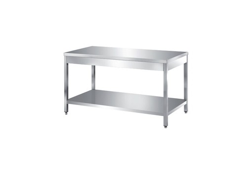 Tavolo inox gambe con - inox, su