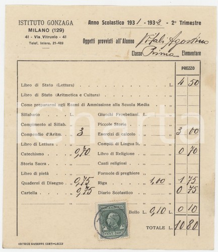 1932 milano istituto - 1932, gonzaga