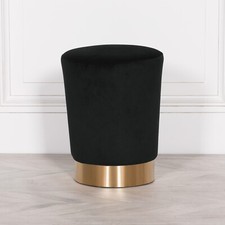 Pouf in velluto nero stile art