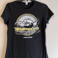 Polaris Timbersled T-Shirt Donna Piccola Nera Montagna Grafica Snow Bike Braap