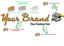 Decalcomania paletta personalizzata. 100% personalizzata. Font stile classico. I nomi dei tuoi marchi