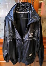 Felpa Giacca Adidas Chile 62  nero lucido  similpelle  uomo L Ottime Condizioni