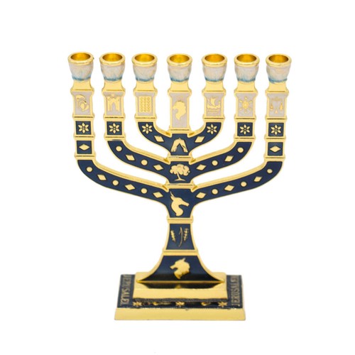 Menorah smaltata argento - menorah, in