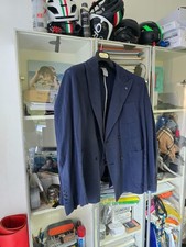 GIACCA MADE IN ITALY DOPPIOPETTO BLU INDIVIDUAL MIS 52 100% COTONE