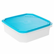 Tatay Contenitore alimentare quadrato, 1,3 L, in plastica, 18,5 x 18,5 x 6,1 cm,