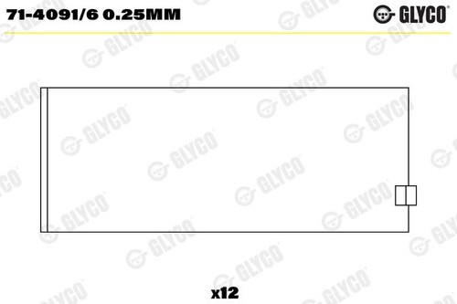 Cuscinetto biella glyco 25 - biella, 0,25