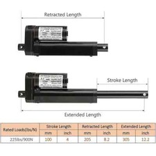 Pistone/attuatore lineare elettrico 100-305 mm 900N Vidaxl