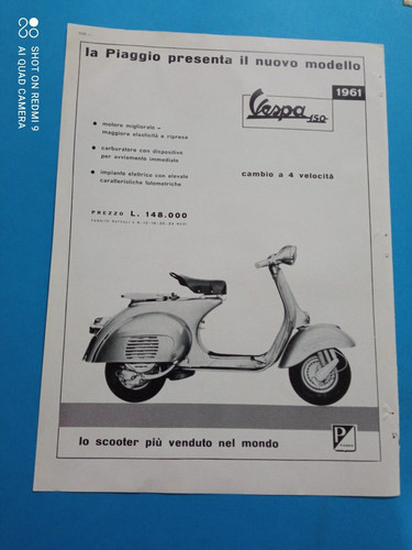 Pubblicita 1960 vespa - pubblicita',