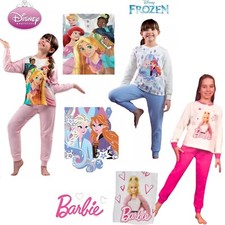 Pigiama bambina lungo invernale cotone felpato Disney FROZEN PRINCIPESSE BARBIE