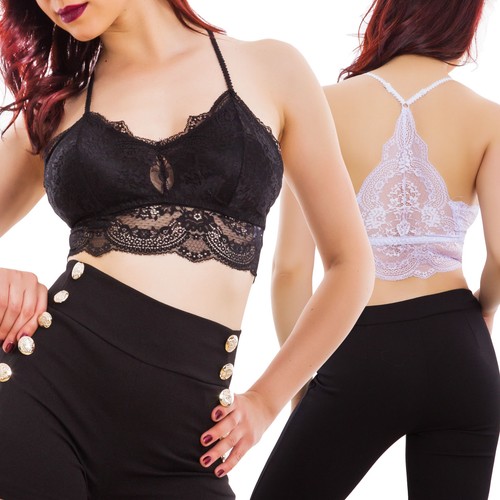 Top donna pizzo reggiseno
