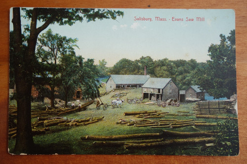 Cartolina evans saw mill - evans,