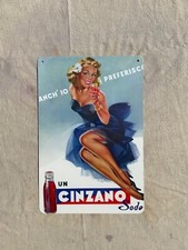 Insegna in metallo, Cinzano Soda, 20x30  cm, vintage