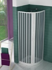 BOX DOCCIA PVC SEMICIRCOLARE TONDO CURVO APERTURA CENTRALE  CON 2 ANTE SOFFIETTO