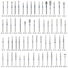 100PCS frese dentali diamantate FG1.6mm per manipolo ad alta velocità turbina