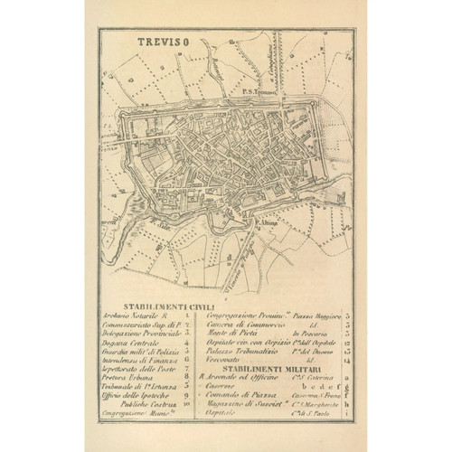 Mappa storica treviso italia - treviso,