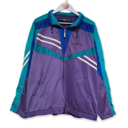 Felpa vintage verde viola - vintage,