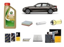 Kit Filtri Tagliando per Bmw 3 F30 316d 85 Kw 116 Hp + 6 Litri Olio Castrol 5w30