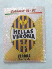SCUDETTO HELLAS VERONA PANINI CALCIATORI 1996-1997 FIGURINA N. 342 CON PUNTO